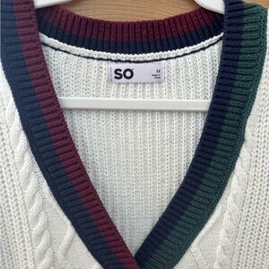 SO Men's V-Neck Sweater with Multicolor Trim